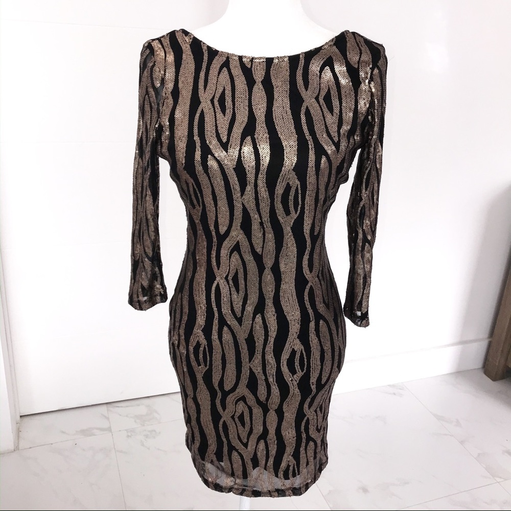 metallic sequin dress